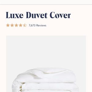 NWOT Brooklinen King Lux Duve Cover